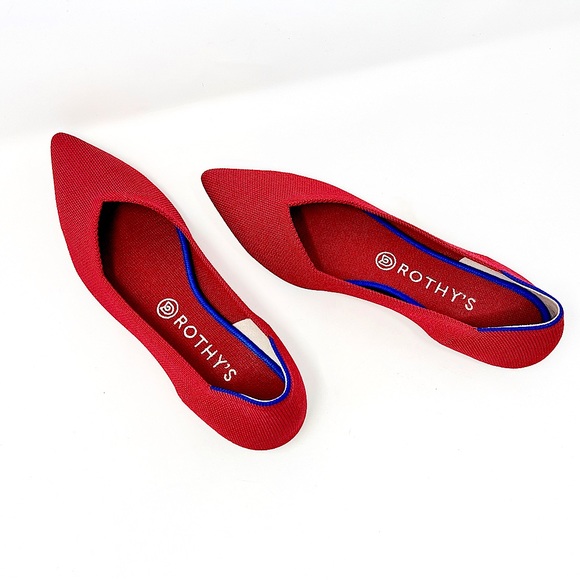 Rothy's Shoes - Rothy’s The Point Chili Red Slip On Knit Pointed Toe Ballet Flat Shoe Chic 10